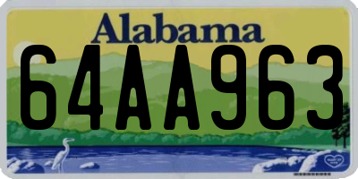AL license plate 64AA963