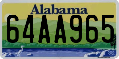 AL license plate 64AA965