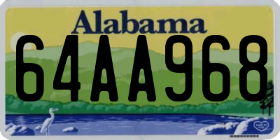 AL license plate 64AA968