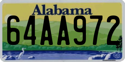 AL license plate 64AA972