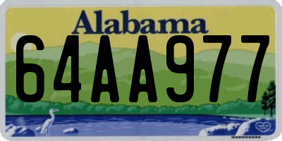 AL license plate 64AA977