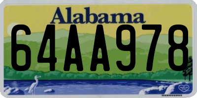 AL license plate 64AA978