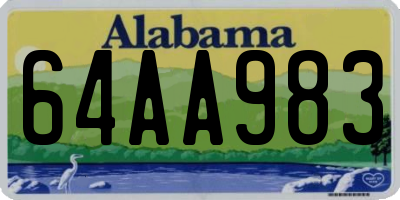 AL license plate 64AA983