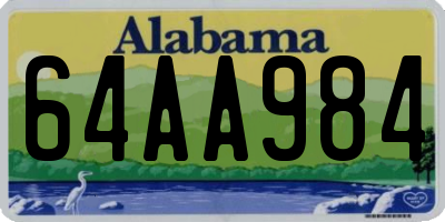 AL license plate 64AA984