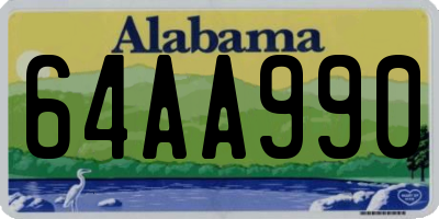 AL license plate 64AA990