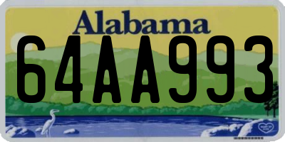 AL license plate 64AA993