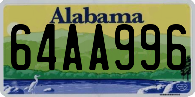 AL license plate 64AA996