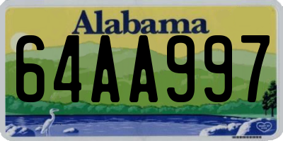 AL license plate 64AA997