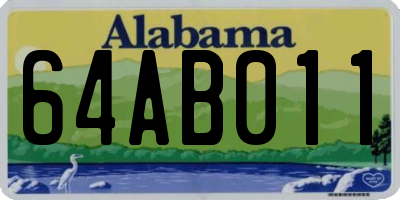 AL license plate 64AB011