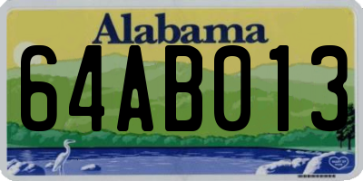 AL license plate 64AB013