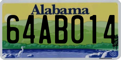 AL license plate 64AB014