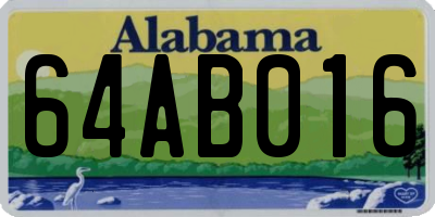 AL license plate 64AB016