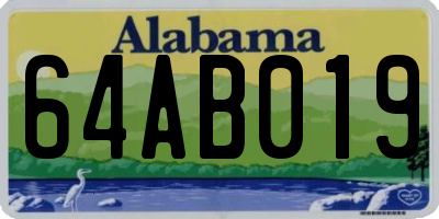 AL license plate 64AB019