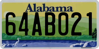 AL license plate 64AB021
