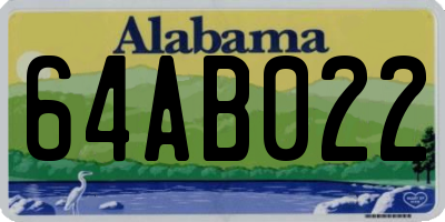 AL license plate 64AB022