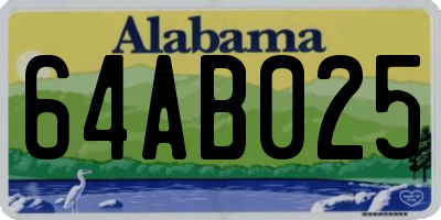 AL license plate 64AB025
