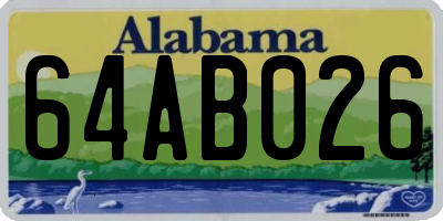 AL license plate 64AB026