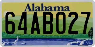 AL license plate 64AB027