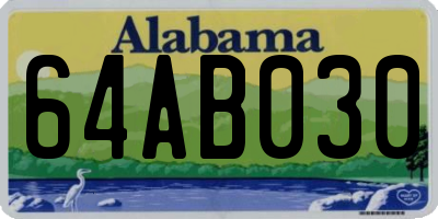 AL license plate 64AB030