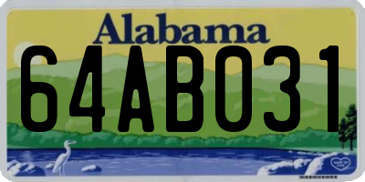 AL license plate 64AB031