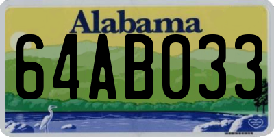 AL license plate 64AB033