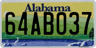 AL license plate 64AB037