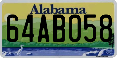 AL license plate 64AB058