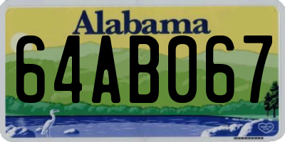 AL license plate 64AB067