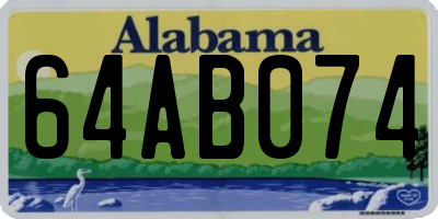 AL license plate 64AB074