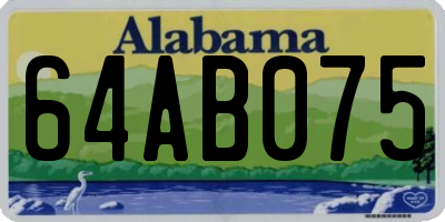 AL license plate 64AB075