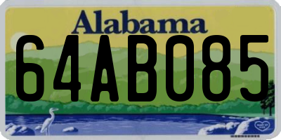 AL license plate 64AB085