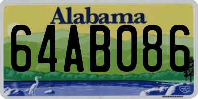 AL license plate 64AB086