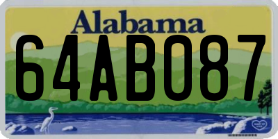 AL license plate 64AB087