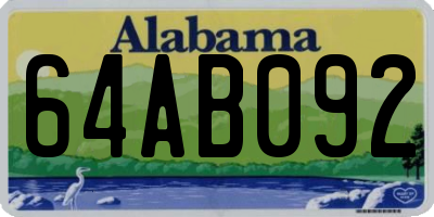 AL license plate 64AB092