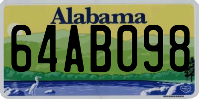 AL license plate 64AB098
