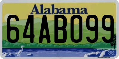 AL license plate 64AB099