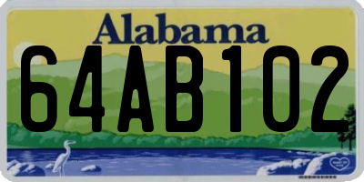 AL license plate 64AB102