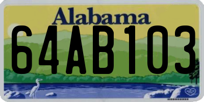 AL license plate 64AB103