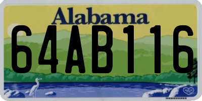 AL license plate 64AB116