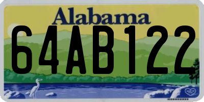 AL license plate 64AB122