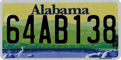 AL license plate 64AB138