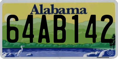 AL license plate 64AB142