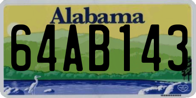 AL license plate 64AB143