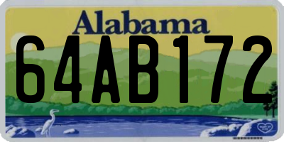 AL license plate 64AB172