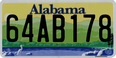 AL license plate 64AB178