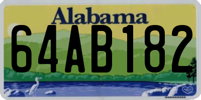 AL license plate 64AB182