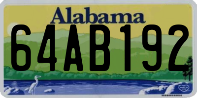 AL license plate 64AB192