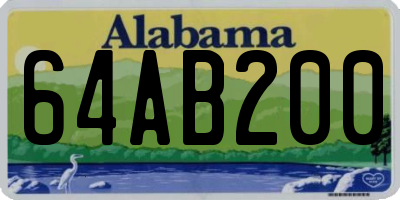 AL license plate 64AB200