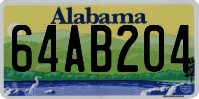AL license plate 64AB204