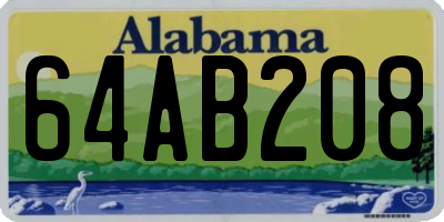 AL license plate 64AB208